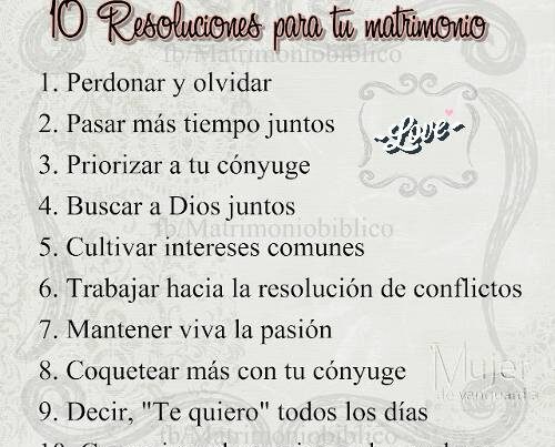 10 resoluciones para tu matrimonio