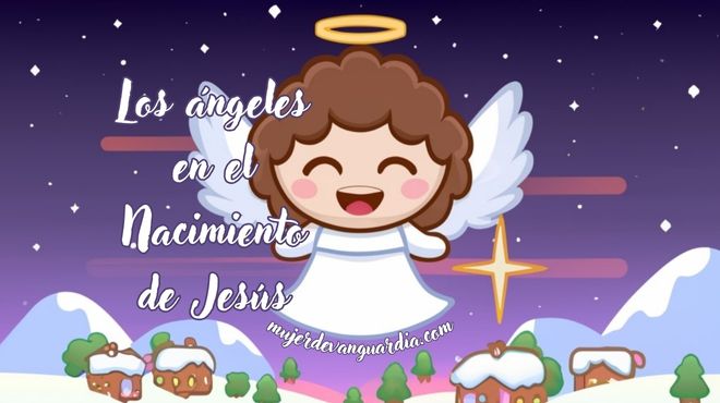 Angel sigue a la estrella para ir al nacimiento de Jesús