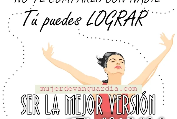 Mujer llegando a la meta con mensaje motivacional